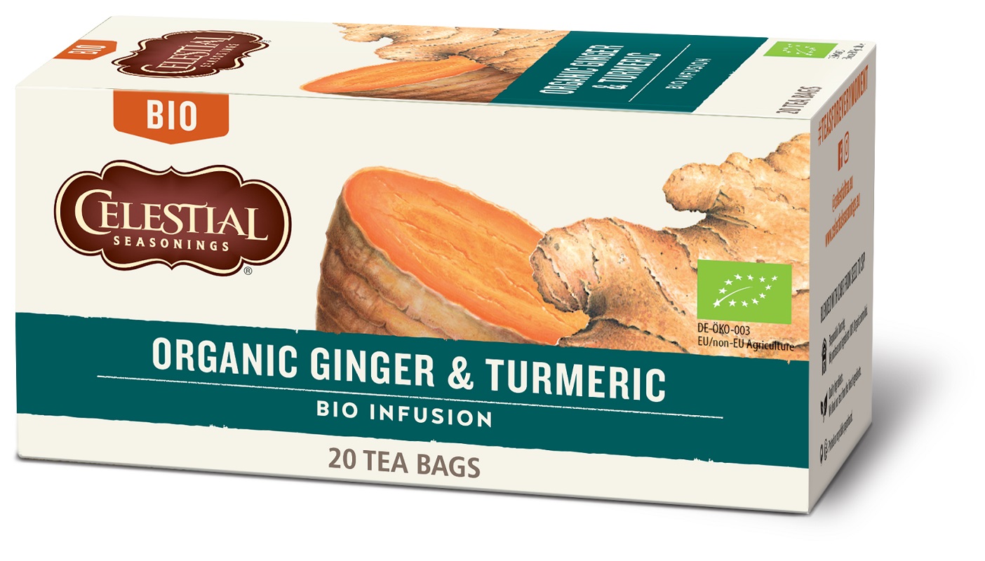 Se Celestial Seasonings® - Organic Ginger & Turmeric Tea hos Organic Beauty Supply