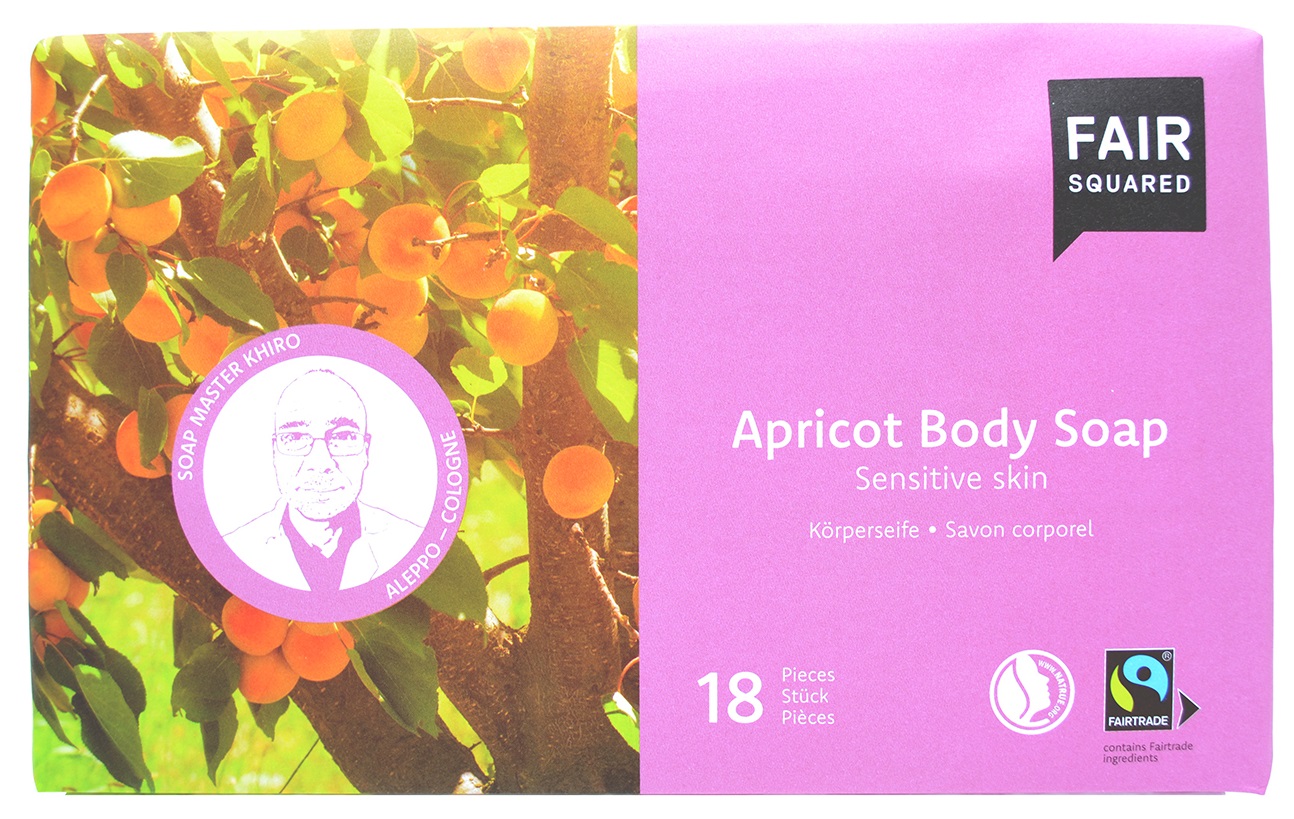 Se FAIR SQUARED - Storkøb 1,440 KG Økologisk Abrikos Body Sæbebar til Sensitive Hud hos Organic Beauty Supply