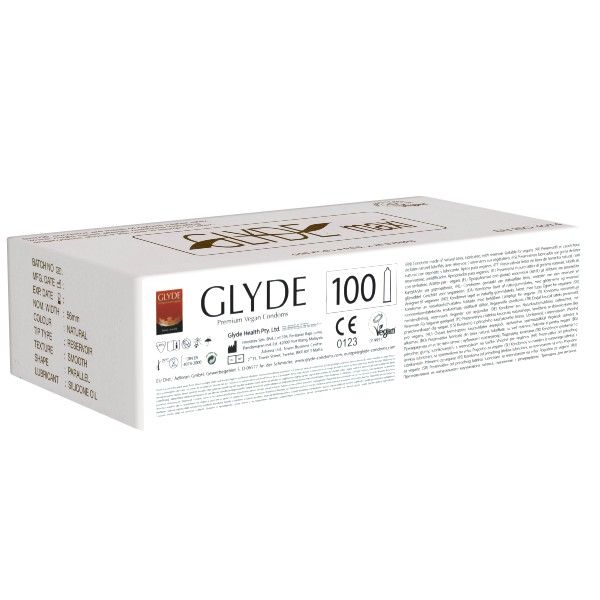 Se GLYDE - Kondoms Maxi 100 stk hos Organic Beauty Supply