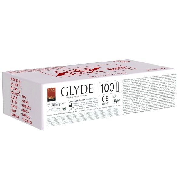 Se GLYDE - Kondomer Slimfit 100 stk hos Organic Beauty Supply