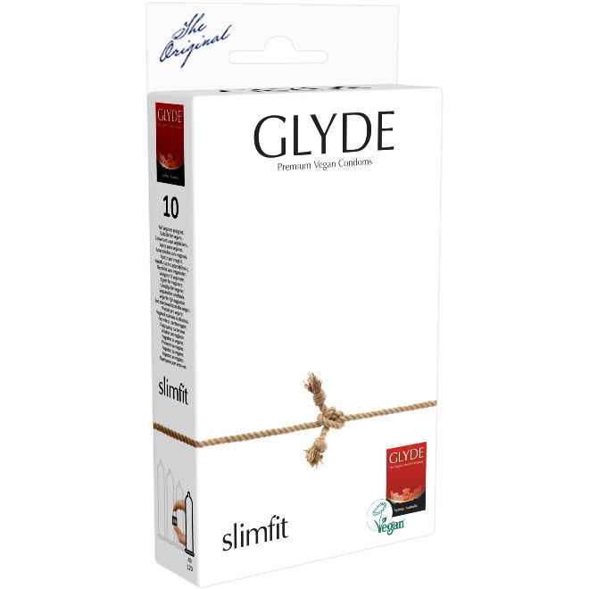 Se GLYDE - Kondomer Slimfit 10 stk hos Organic Beauty Supply