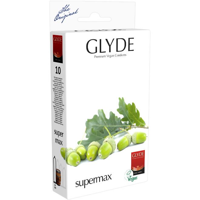 Se GLYDE - Kondomer Supermax 10 stk. hos Organic Beauty Supply