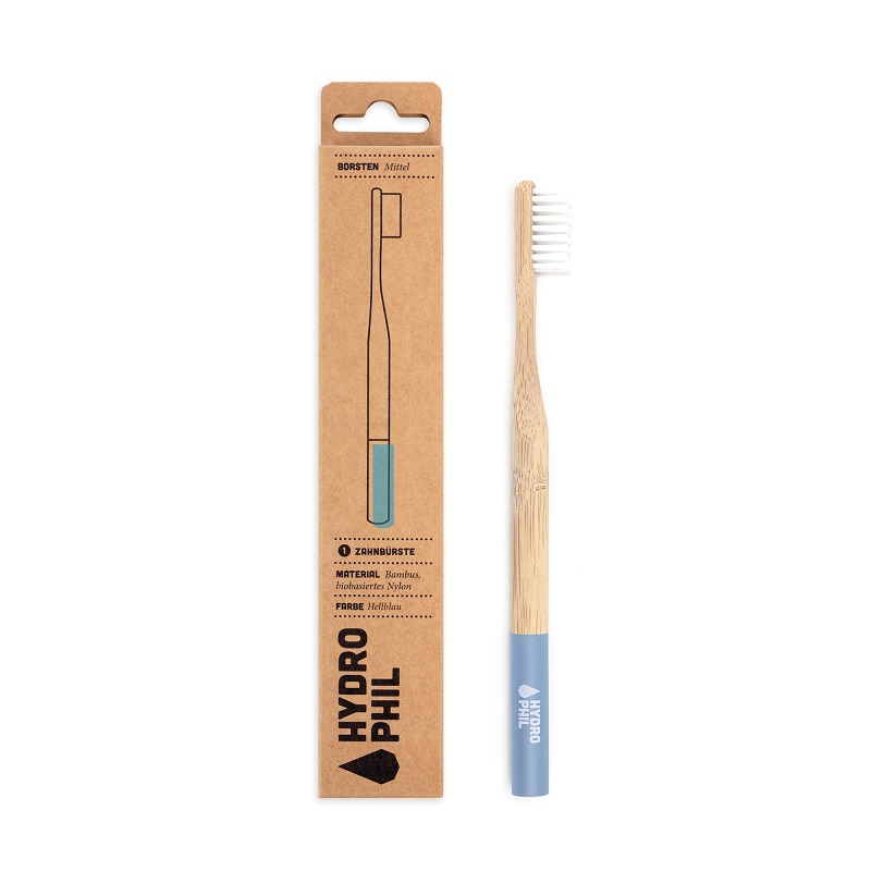 HYDROPHIL - Bambus Tandbørste - Medium Blå