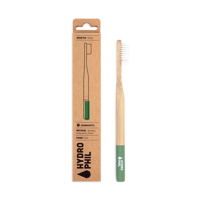 HYDROPHIL - Bambus Tandbørste - Medium Grøn