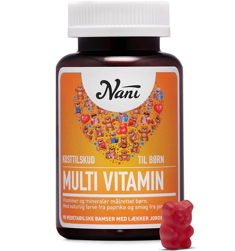 Nani - Multi Vitamin Børn - 90 vegatabilsk bamser - jordbærsmag