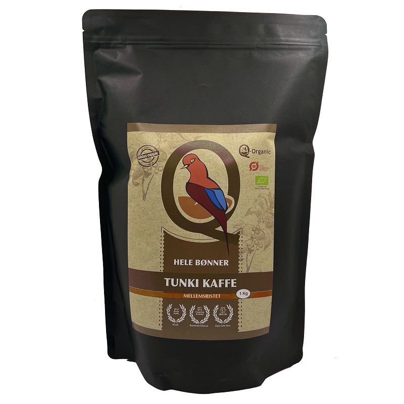 Q-Organic - Økologisk Mellemristet Tunki Kaffebønner 1000g