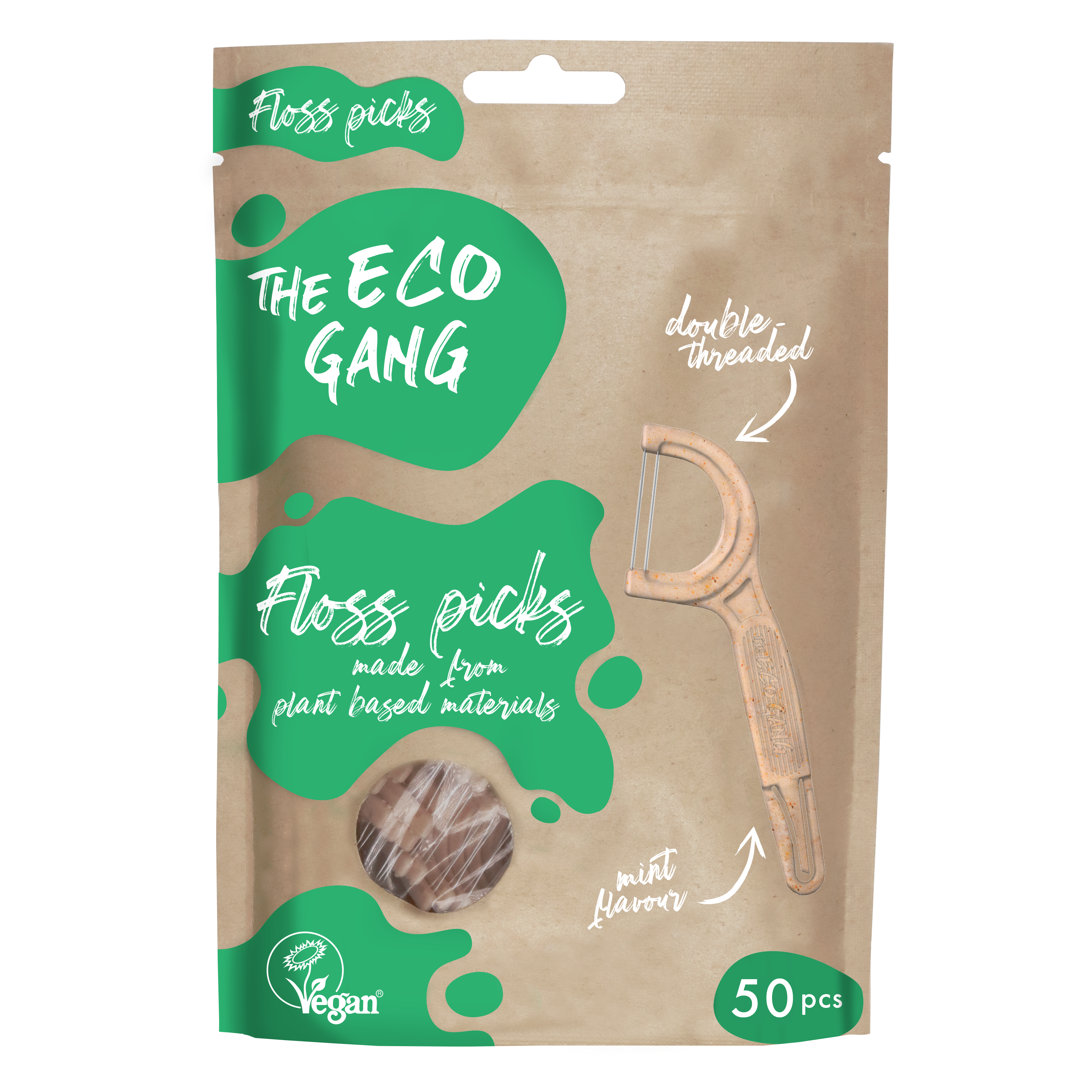 Se THE ECO GANG - Tandtrådsbøjler dobbeltstrenget med mint hos Organic Beauty Supply