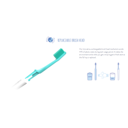 TIO - Udskiftelige tandbrstehoveder i lyserd - medium