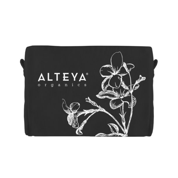 Alteya Organics - Cosmetic bag - Black with Jasmin flower
