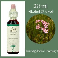 Bach� ORIGINAL FLOWER REMEDIES - Tusengyllen�rt (Centaury)  alkohol 27% vol. - 20ml