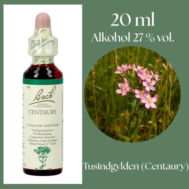 Bach� ORIGINAL FLOWER REMEDIES - Tusengyllen�rt (Centaury)  alkohol 27% vol. - 20ml