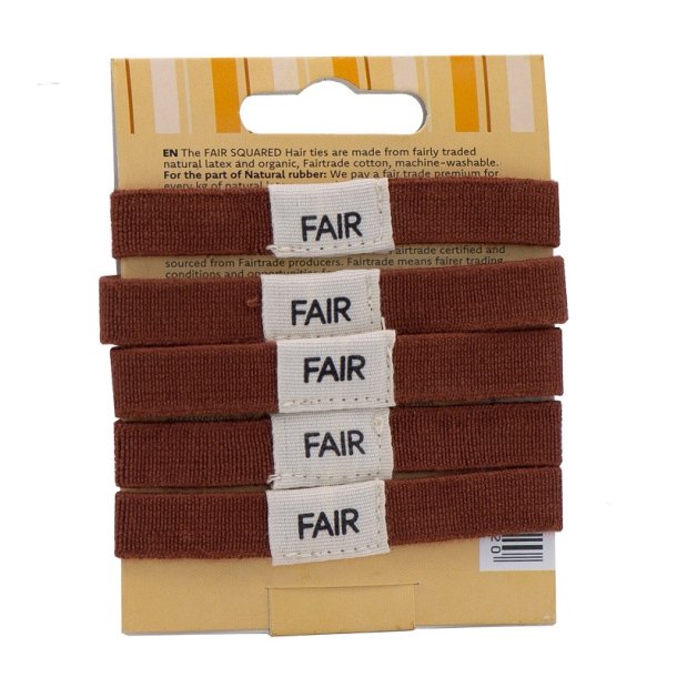 FAIR SQUARED - Hrelastikker 5-pak - Brun