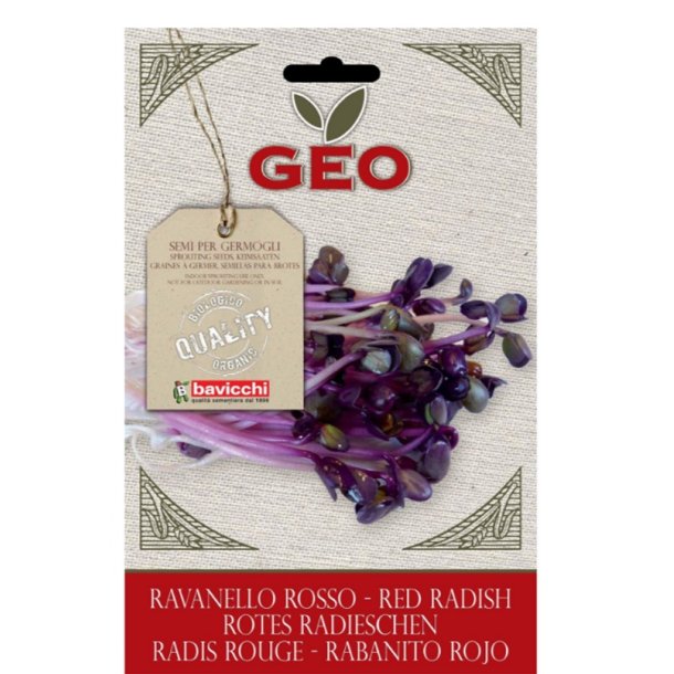 GEO GREENS - biologische rood radijszaadjes om te kiemen 15g