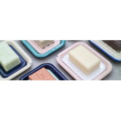 KLAR - Enamel luxury soap tray - Grey | Off White