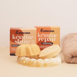 Lamazuna - Ekologisk schampobar f�r torrt och gl�migt h�r - Keratin repair