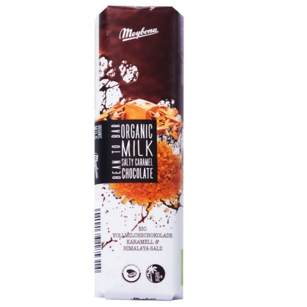 Meybona - Organic milk chocolate with caramel pieces &amp; Himalayan salt