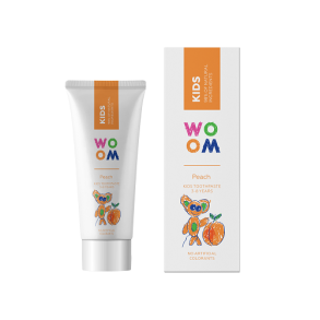 WOOM KIDS - Tandkrm fr barn med Persiksmak 3-8 r