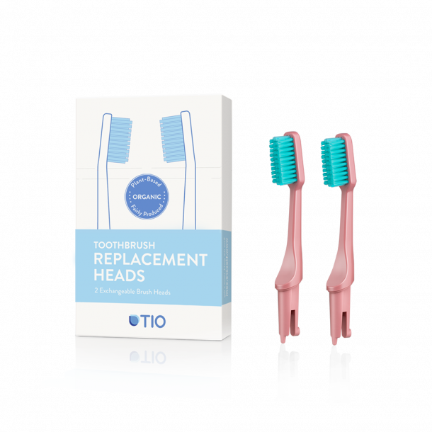 TIO - Udskiftelige tandbrstehoveder i lyserd / soft