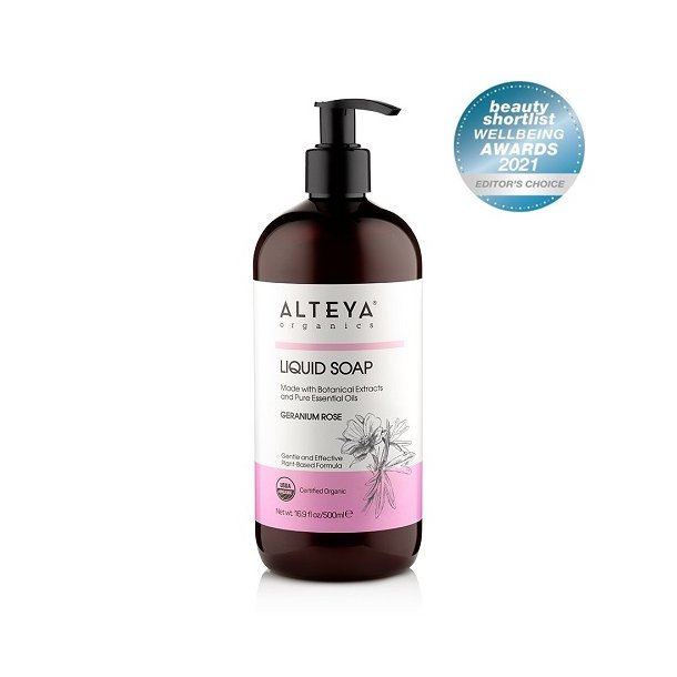 Alteya Organics - Organic Liquid Soap - Geranium &amp; Rose 500ml