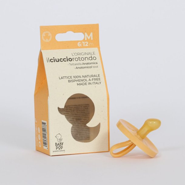 BABY POP - Anatomisk naturgummisut - 6-12m - gul