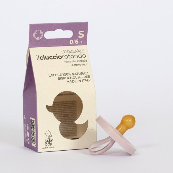 BABY POP - Ronde fopspeen van natuurrubber - 0-6m - paars