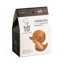 BABY POP - vlinder anatomisch fopspeen van natuurrubber - 6-12m