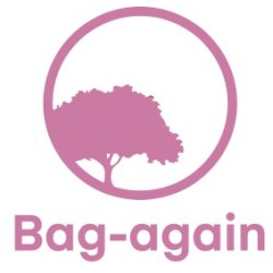 RESTPARTI - BAG-AGAIN� - stor Br�dpose med tekst i �kologisk bomuld