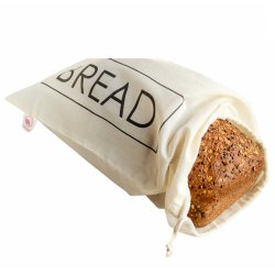 RESTPARTI - BAG-AGAIN� - stor Br�dpose med tekst i �kologisk bomuld