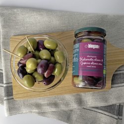 biogan - kologiske kalamata oliven &amp; grnne oliven mix - med sten