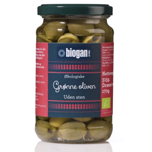 bigan - kologiske grnne oliven - uden sten