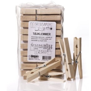 biogan - Houten wasknijpers - 50 stuks.