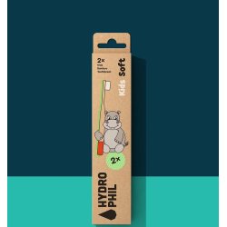 HYDROPHIL - 2-pak Bamboo Toothbrushes for kids - Hippo