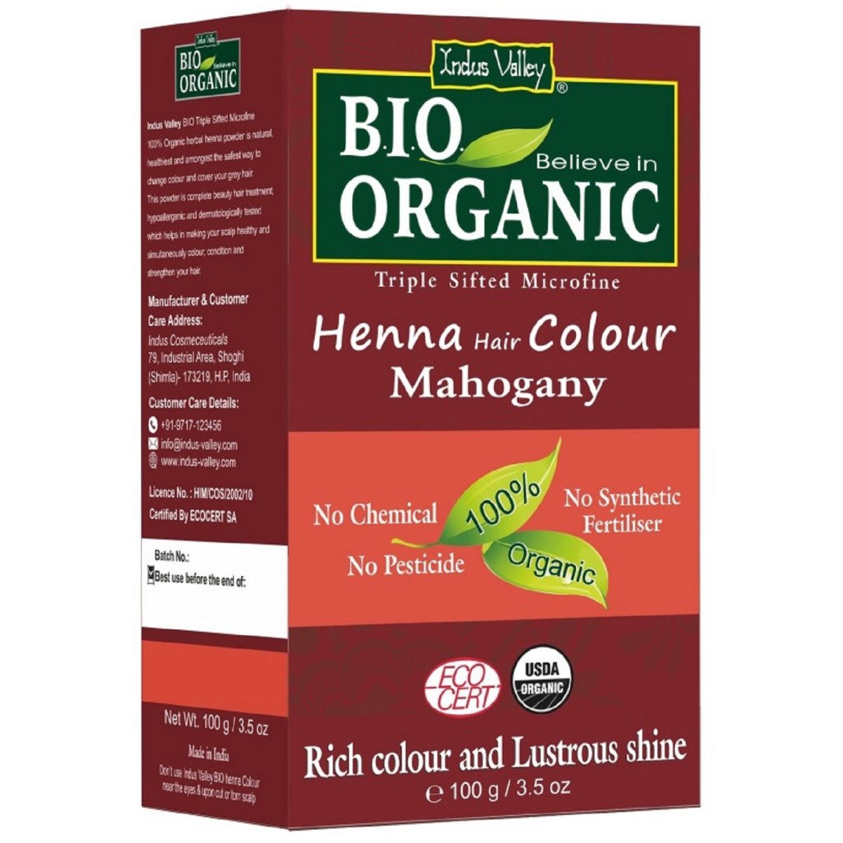 We are supplies for Indus Valley Bio Organic Henna Color