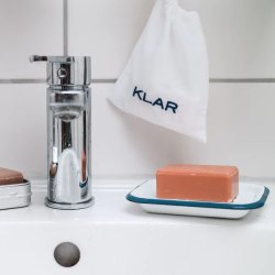 KLAR - Enamel luxury soap tray - White | Blue