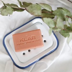 KLAR - Enamel luxury soap tray - White | Blue