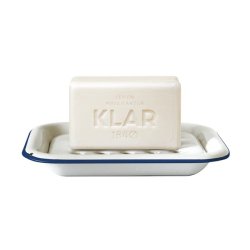 KLAR - Enamel luxury soap tray - White | Blue