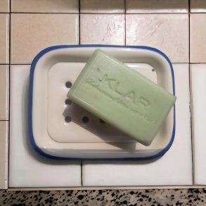 KLAR - Emalj lyxig tvlkopp - Off White |blue