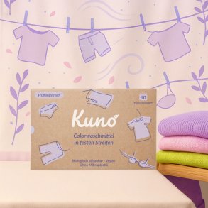 Kuno - Tvttmedel i ark 60 st. - frgad tvtt med doft