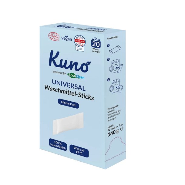 Kuno - Vaskemiddel i sticks 20 stk. - universal med duft