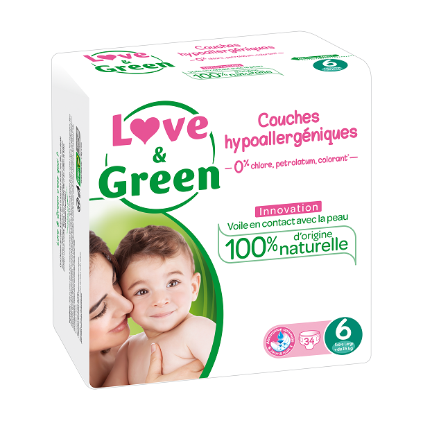 Love &amp; Green - Extra Large Diapers + 15 kg