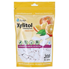miradent - Xylitol Chewing gum 200 st - Fresh Fruit