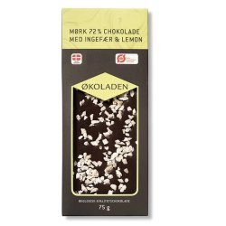 KOLADEN - Organic Dark 72% Chocolate - Ginger &amp; Lemon