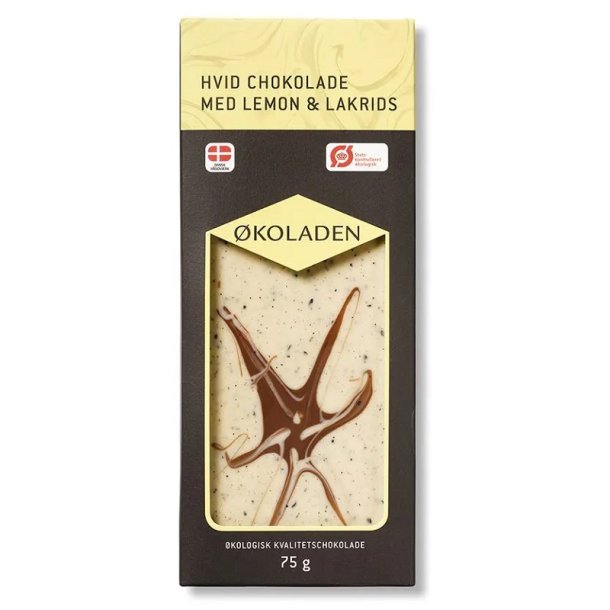 KOLADEN - kologisk Hvid Chokolade - Lemon &amp; Lakrids