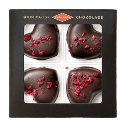 koladen - Organic Marzipan hearts with raspberries - 4-pack