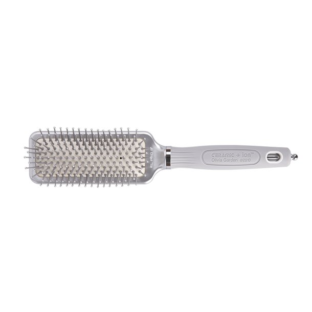 Olivia Garden - Silver Rectangular expert care hairbrush - Small