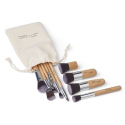 ORGANIC Beauty Supply - Makeup brush set with bamboo shaft