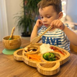 Pandoo - Kids service set of Bamboo and Silicone