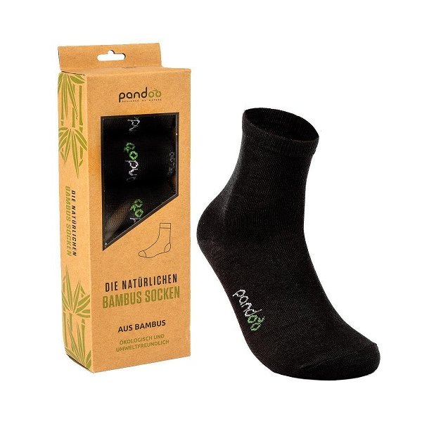 Pandoo - Black Bamboo Socks - Size 35-38