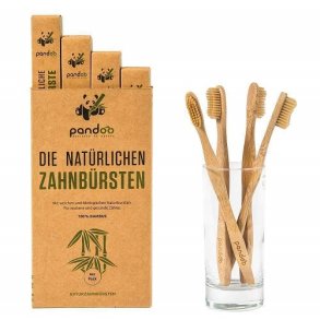 Pandoo - Tandborstar i bambu, 4-pack