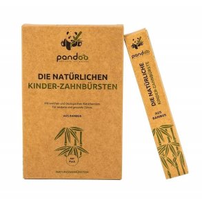 Pandoo - Tandborstar i bambu fr barn, 4-pack 